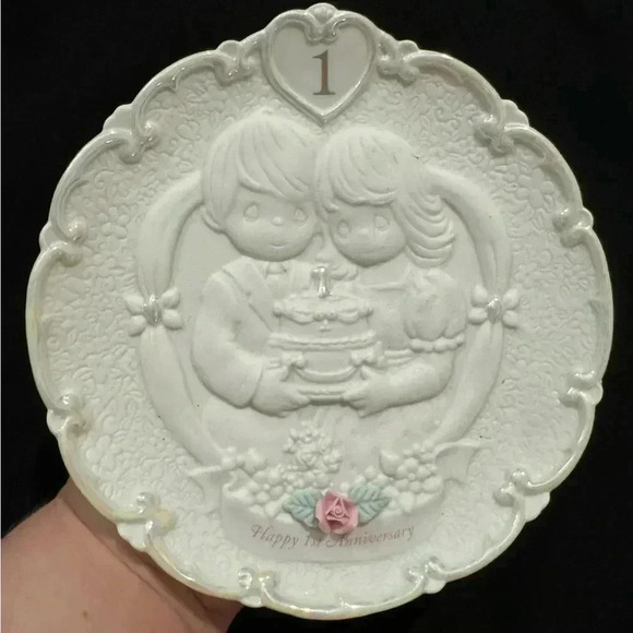 Precious Moments Happy 1st Anniversary Commemorative Plate 1995 - Picture 4 of 9